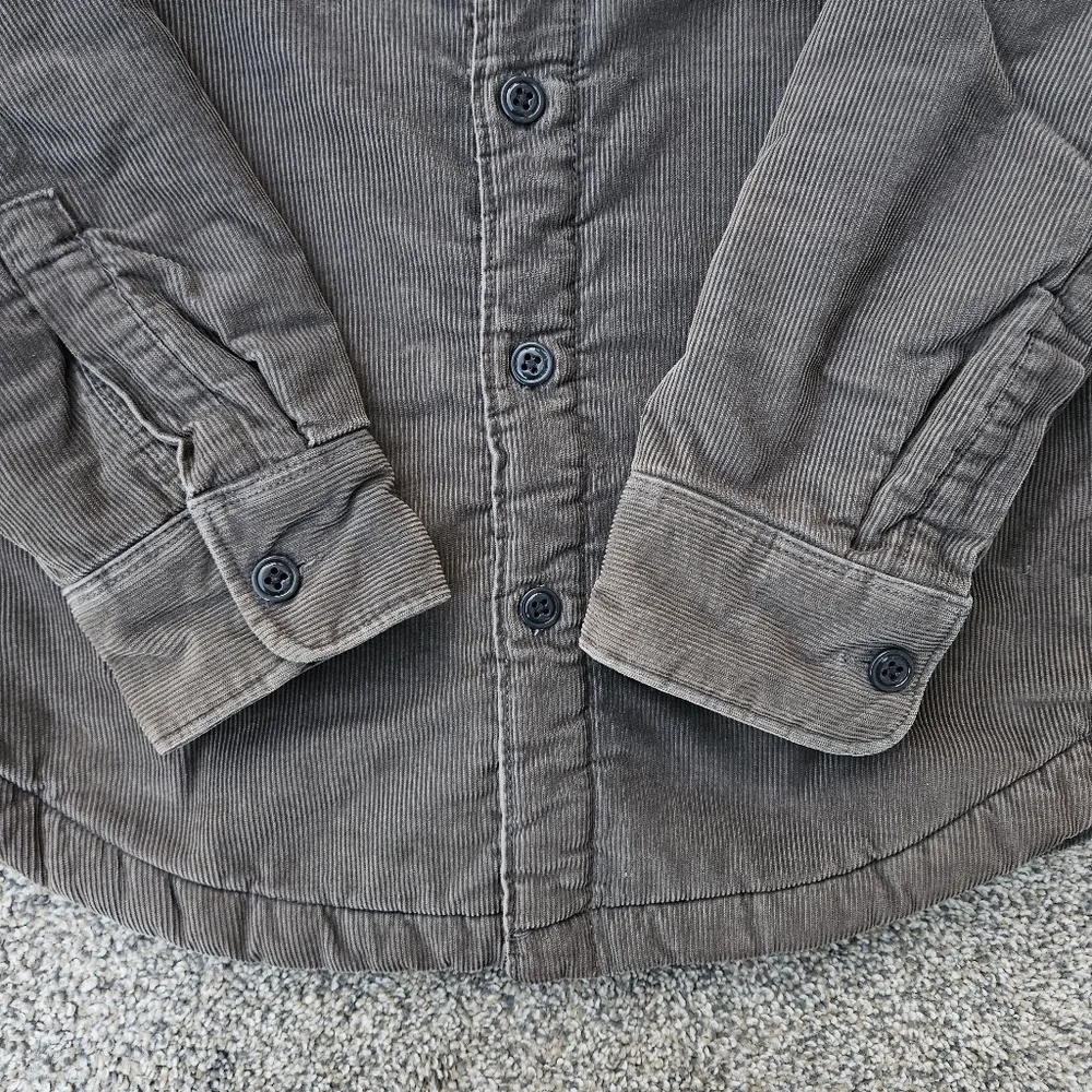 J Crew Men's Sherpa Lined Corduroy Shirt Jacket Brown Button Up Coat Size Medium